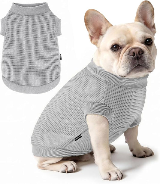 1 Pack Dog Shirt for Small Supplies Functional Waffle Dog Clothes Warm Soft Sweatshirt Outfit for Dogs Cats Pet Apparel