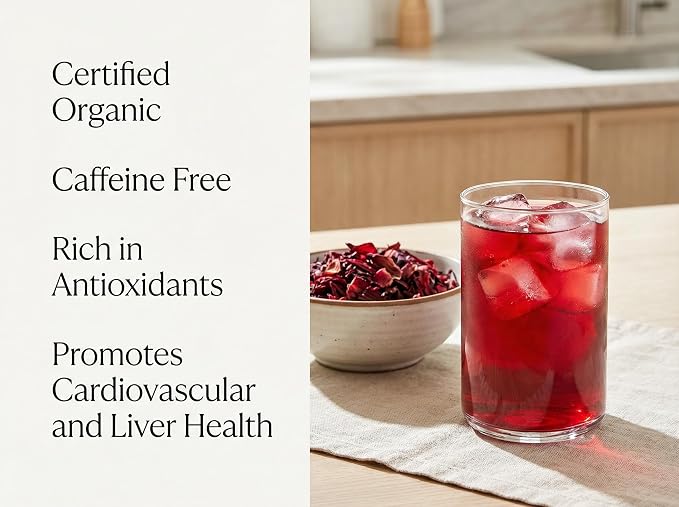 Zeeza Hibiscus Tea, 1LB, Organic Hibiscus Flowers from Egypt - Cut & Sifted - Loose Leaf Tea - Ideal for Agua Fresca, Iced Tea, & Karkadé