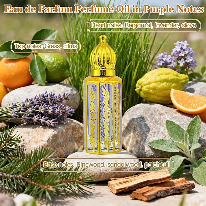 Arabic Perfume Oil for Women, Long Lasting Arabian Perfume Oil Roll On Rose, Sandalwood, Musk, 0.4 fl. oz