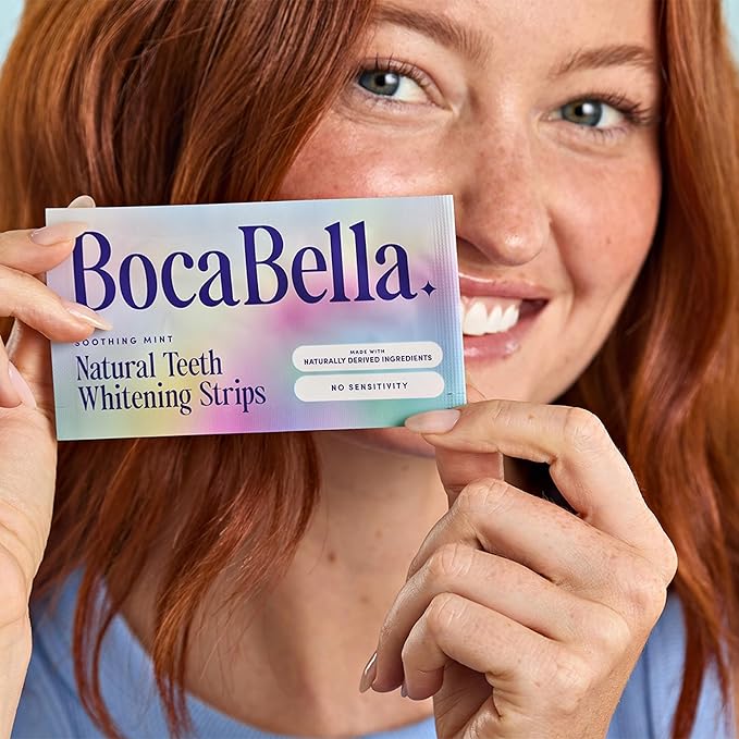 Teeth Whitening Strips for Sensitive Teeth – Natural, Peroxide-Free & Enamel-Safe | Clinically Tested Papaya & Pineapple Enzymes + Aloe & Coconut Oil | 14 Treatments for a Brighter, Whiter Smile
