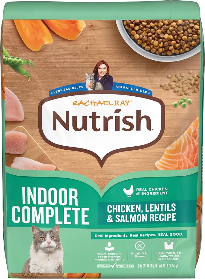 Nutrish Indoor Complete Dry Cat Food, 14 lb. Bag (Rachael Ray)