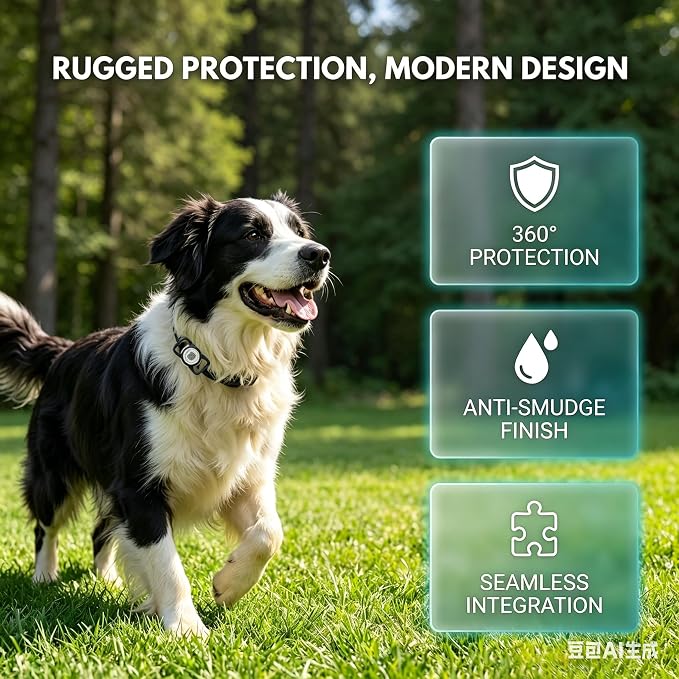 Dog Tracker with QR Code Smart Pet Tracker for Collar No Monthly Fee Pet Location Tracker with Holder Anti-Lost Device for Pets Compatible with Apple Find My iOS Only Dog Trackers