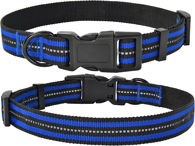 Mile High Life Reflective Dog Collar, Adjustable Lightweight Quick Release