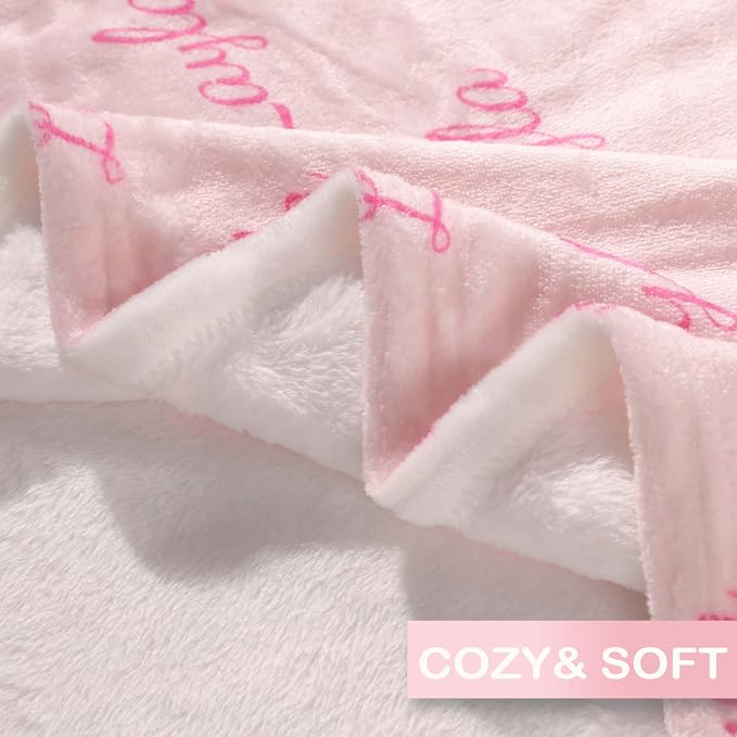 Custom Blankets with Name for Girls Boys Baby Shower Blanket Gifts,Personalized Ultra Soft Cozy Fleece Name Blankets for Kids Teen Girls Grandkids Christmas Stuffers Gifts