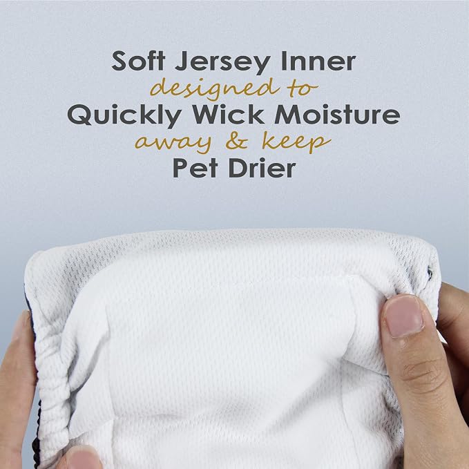 Wegreeco Washable Male Dog Belly Wrap - Pack of 3 - (Gold,Black,Grey,Large)