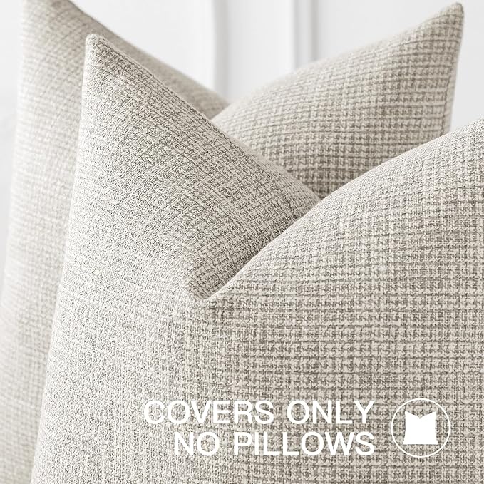OTOSTAR Linen Throw Pillow Cover Set of 1 Decorative Lumbar Pillowcases Cushion Covers 16x24 Inch for Home Decor Sofa Bedroom Car 40 x 60CM Beige