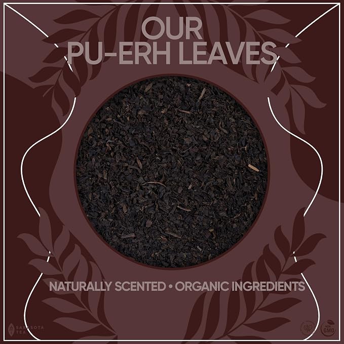 Pu-erh Tea Loose Leaf 4.4 oz | Aged Fermented Dark Tea | Smooth Earthy Flavor | Bulk Loose Leaf