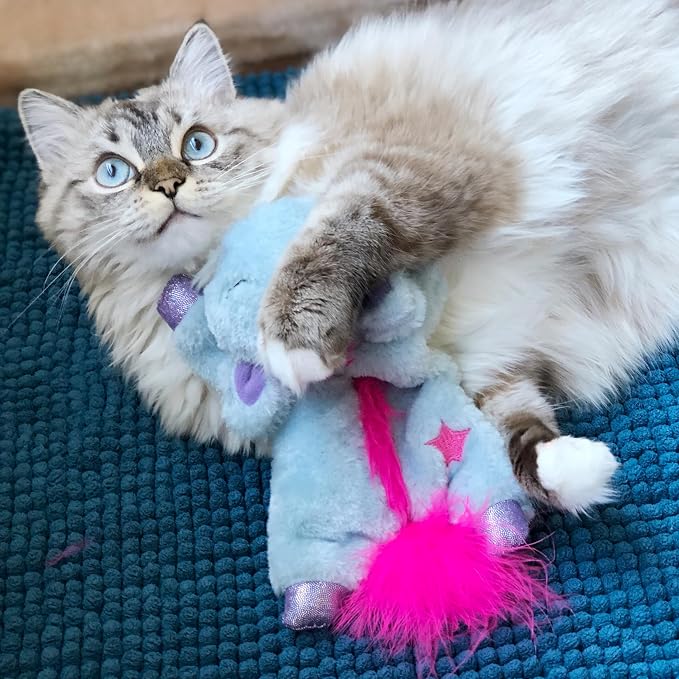 Catstages Cuddle Pal Unicorn Soothing Plush Purple Cat Toy, 8.5" x 5.5"