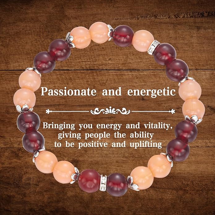 Healing Crystal Bracelet for Women Men Inspirational Bracelet Natural Stone Stretch Bracelet Spiritual Crystal Beads Bracelet Anxiety Relief Jewelry Gifts