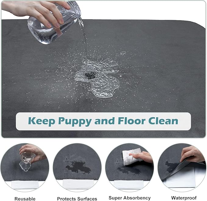 Washable Pee Pads for Dogs 60"x48" Reusable Dog Pads Large Upgrade Non-Slip Dog Pee Pads Heavy Absorbency Puppy Pee Pads Quick Dry Whelping Pads/Waterproof Puppy Training Pad