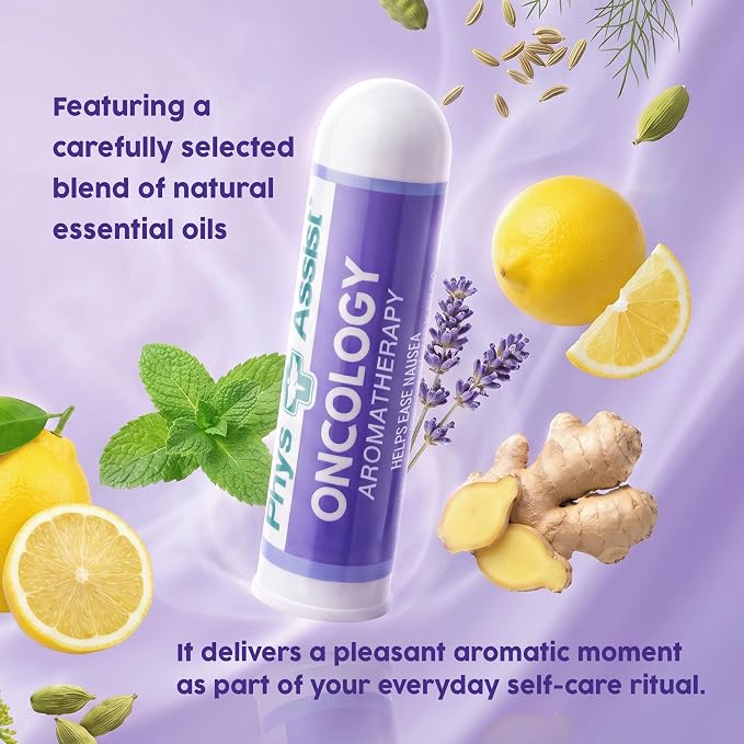 PhysAssist Oncology Aromatherapy for Nausea – Travel Size Essential Oil Blend with Ginger, Lemon, Spearmint, Lavender & Fennel – Portable Aromatherapy Support