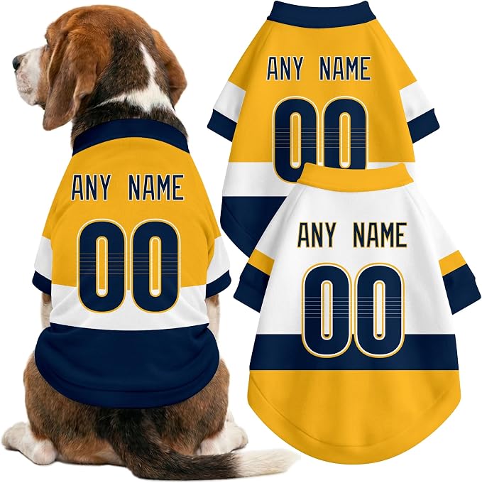 Nashville Dog Clothes Personalized Pet T Shirt for Dogs Gift | Custom Name Number Jersey Style Pet Shirt for Dog