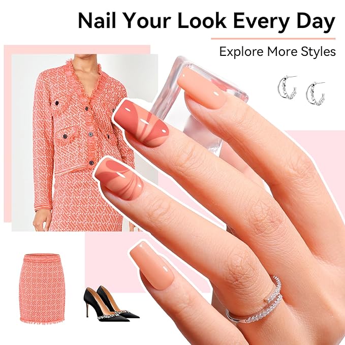 Neutral Nail Polish Set, 6 Colors Nude Beige Creamy Dusty Pink Fingernail Polishes All Seasons, Opaque, Rapid Dry Natural Nail Art Manicure Salon DIY at Home for Women