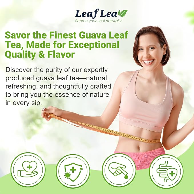 LeafLea Guava Leaf Tea Bags, Guava Leaves Tea, Caffeine-Free, 120 Count | Smooth, Mellow Guava Leaves Tea For Everyday Sipping — Foil-Wrapped Freshness, Sugar-Free, 120 Bags In A 3-Box Value Pack