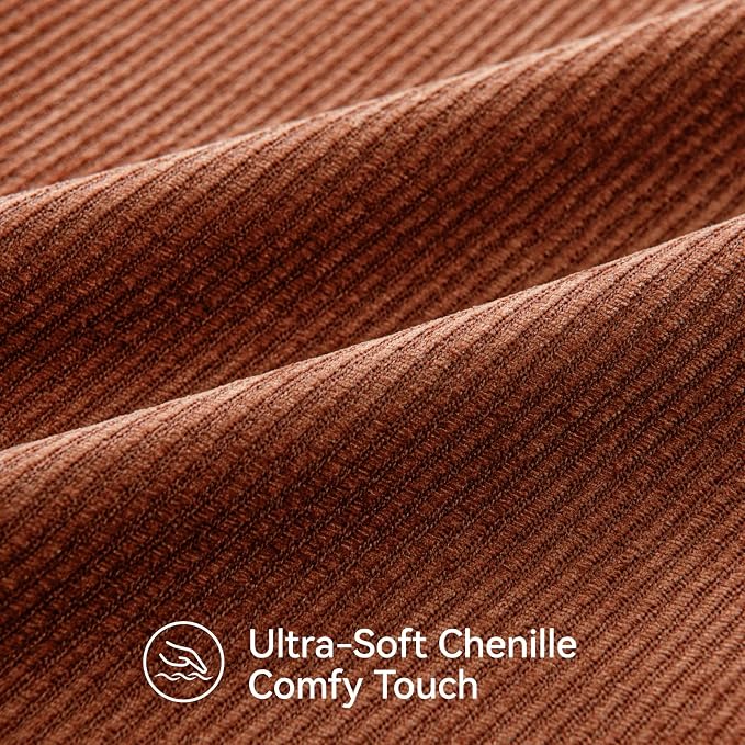 a moment Fall Decorative Throw Pillow Covers Pack of 2,18x18 Inch Rust | Twill Chenille Cushion Covers for Sofa Living Room Couch Bed