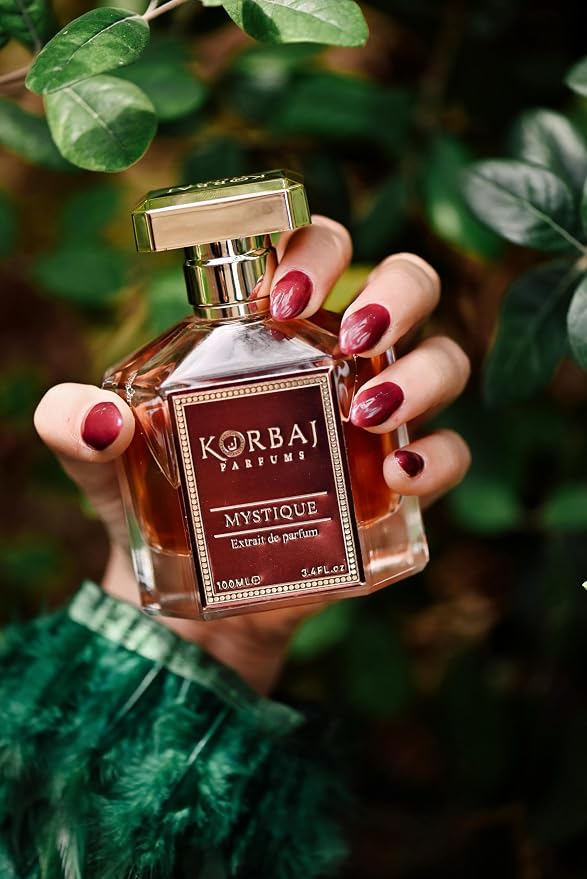 KORBAJ PARFUMS Mystique - Arabian Perfume for Women and Men, EDP Mens Cologne with Rosemary, Pink Pepper, Petitgrain - Jasmine, Neroli, Orris Root, Ylang-Ylang- Sandalwood, Patchouli Perfume 100ml