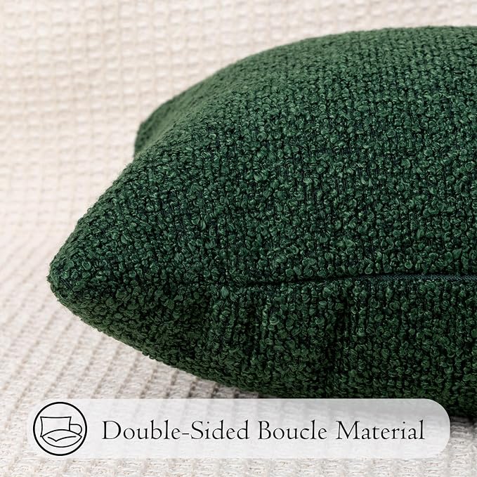 JoraLion 14x26 inch Boucle Lumbar Pillow Cover, Forest Elf Woven Texture Neutral Long Pillow Cover Breathable Cushion Case for Couch Sofa Bed Living Room Home Decor (Cover Only)