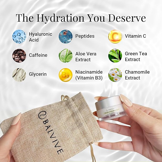 Caffeine Under Eye Cream for Dark Circles, Puffiness, Wrinkles, Bags Under Eye & Fine Lines with Retinol & Multi-Peptides - Brightening, Hydrating & Revitalizing for Women & Men, 30ml