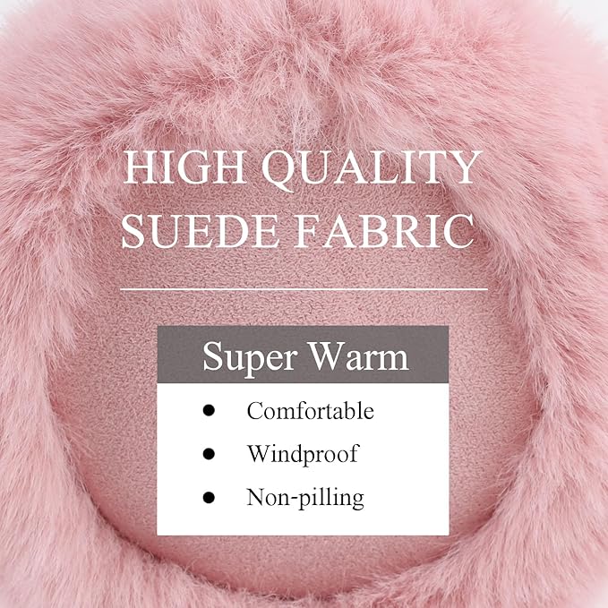 Zsedrut Winter Women Earmuff Foldable Ear Warmer Fluffy Ear Cover Warm Outdoor