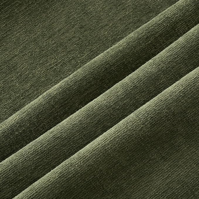 MIULEE Olive Green Chenille Couch Lumbar Throw Pillow Covers, 12x20 | Set of 2, Soft Modern Farmhouse Style, Decorative Pillowcases for Sofa Living Room Bed, Home Decor