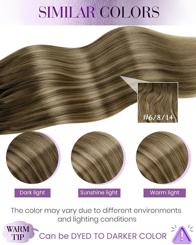 LaaVoo Utip Hair Extensions Human Hair Ombre Brown to Light Brown Mix Golden Brown K Tip Hair Extensions Real Human Hair Nail Tip 22 Inch 50g/s