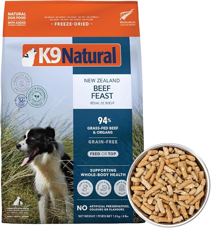 K9 Natural - Freeze Dried High Protein Grain-Free Dog Food Or Topper