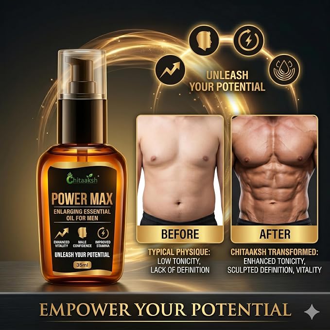 Power Max Enlarging Essential Oil for Men, Enhanced Vitality, Improved Stamina, 35ml