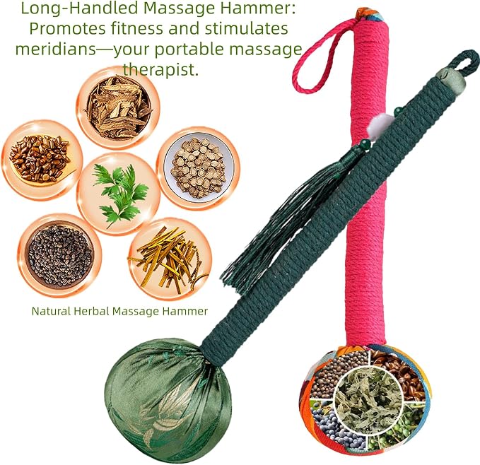 Body Massage Hammer, Manual Back Massager Tool for Body Relief | This Mugwort Massage Hammer Eases Back, Neck & Shoulder Muscle Tension, Perfect for Daily Relaxation at Home and Office