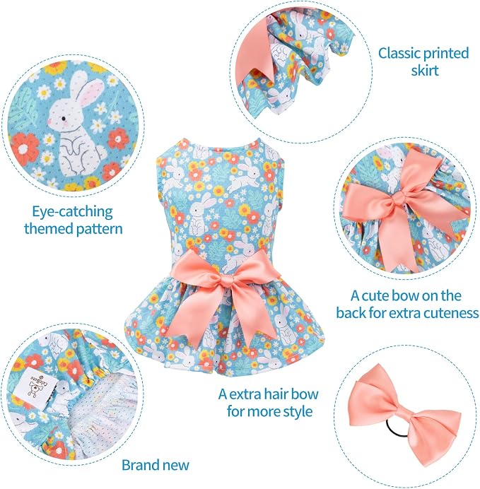 CuteBone Dog Mesh Dress Puppy Sundress Pet Outfit Summer Fashion for Small Dogs Girl Cat Clothes