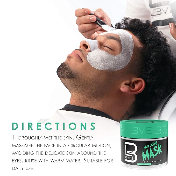 L3 Mud Facial Scrub - Reduces Acne - Gentle and Effective Exfoliation - Reduces Clogged Pores