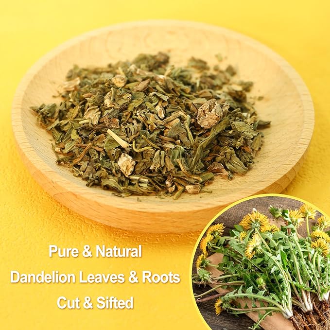 FullChea - Dandelion Leaf & Root Tea bags, 50 Teabags, 2g/bag - Natural Dandelion Herbal Tea for Liver & Kidney Health - Non-GMO - Caffeine-free - Support Digestion & Boost Immune System (Pack of 2)