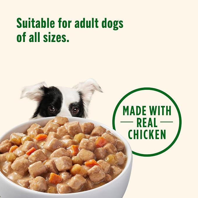 Nutrish Chicken Wet Dog Food Chunks in Gravy, 13 oz. Pack 12 (Rachael Ray) | No Poultry By-Product Meal, Artificial Preservatives or Flavors, No Added Corn or Wheat Ingredients, Made in the USA
