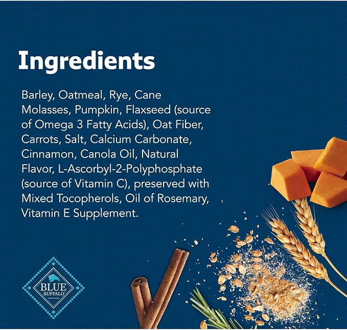 Blue Buffalo Health Bars Pumpkin & Cinnamon Crunchy Dog Biscuits, Oven-Baked with Pumpkin & Natural Ingredients, Healthy Dog Treats with No Artificial Flavors or Preservatives, 16 oz. (Pack of 4)