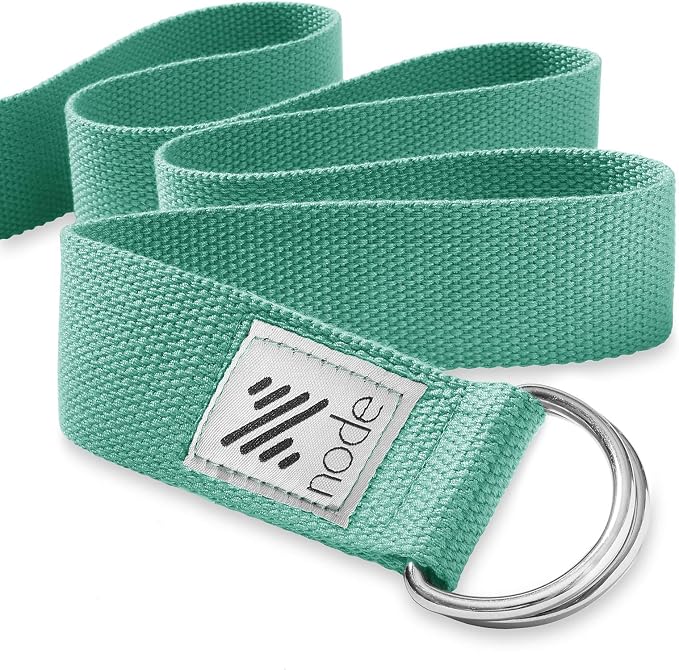 7-1/2' Yoga Strap for Stretching, Woven Cotton Blend Yoga Strap with Adjustable D-Ring Buckle for Exercise, Therapy and Fitness