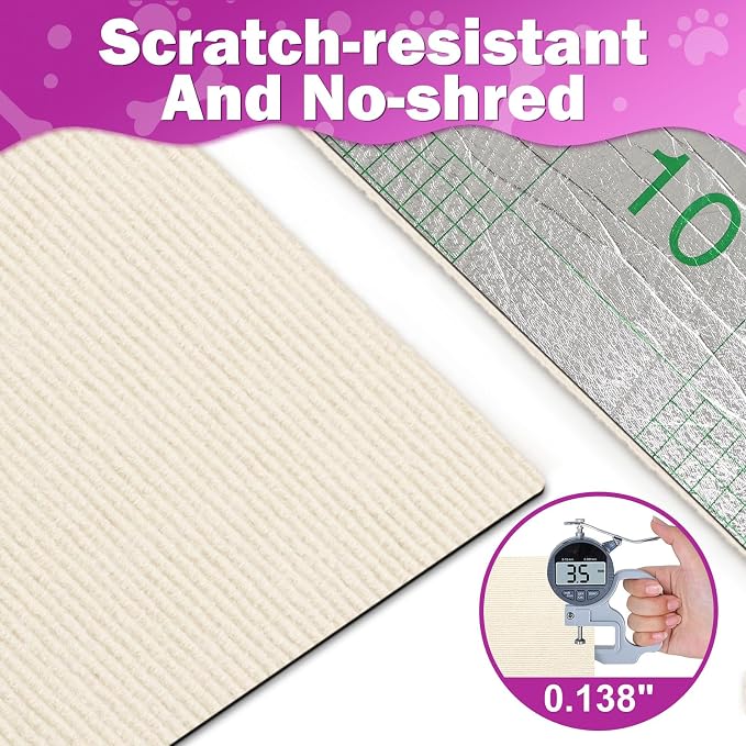 ENONCI 23.6x15.8 Cat Scratcher Mat, Self-Adhesive Cat Scratch Furniture Protector