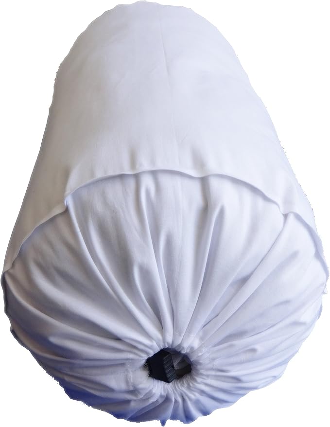 White Long Bolster Pillowcase - Yoga Massage Round Bolster Cover for Bed Sofa Chair Couch Lounge Cotton 10" Diameter x 42" Long (25 cm Diameter x 107 cm Long) Removable Cover