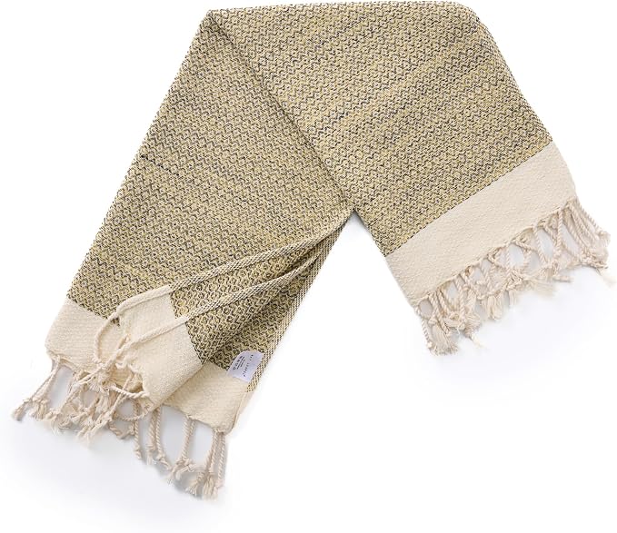 BAY LAUREL Turkish Hand Towel – Pack of 2 | Soft & Absorbent Decorative Towels for Bathroom, Hand, Face, Hair, Gym, Yoga, SPA, Kitchen & Tea | Boho Decor (Yellow, Diamond 15x26 Inches (Set of 2)