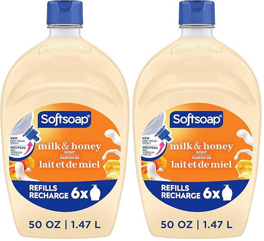 Softsoap Milk & Honey Scented, Liquid Hand Soap Refill, 50 Ounce (Pack of 2)