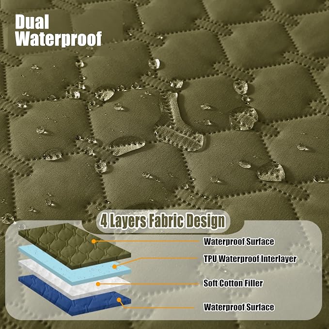 Smiry Waterproof Dog Bed Cover Blanket, Reversible Pet Blanket | Soft Reversible, Washable Leakproof Cats Dogs Couch Cover for Sofa, Couch, Furniture (52x82 Inch)