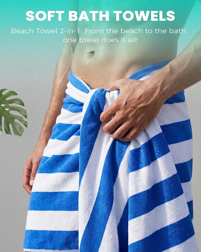 Antfuny 6 Packs Oversized 72x40 Inch Stripe Beach Towel Thin Set Extra Large XL Big Clearance Soft Super Pool Travel Bath Swim Camping Accessories Essentials Towels Bulk Men Women Adults Gift