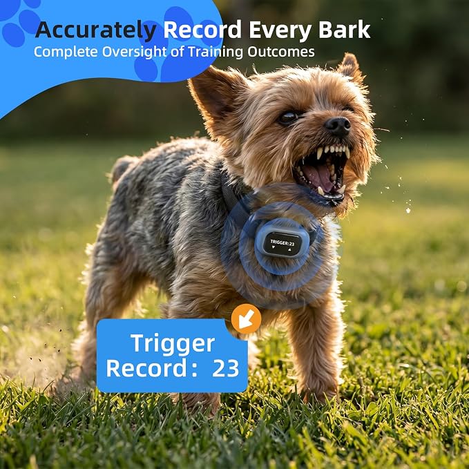 2026 Ultra-Small Bark Collar with Optional Shock, Vibration & Sound, Barking Record Collar for Small Dogs 5-15lbs, Only 1 * 1.7in & 0.8oz, Rechargeable, IPX7 Waterproof, 5 Sensitivity Levels (Blue)