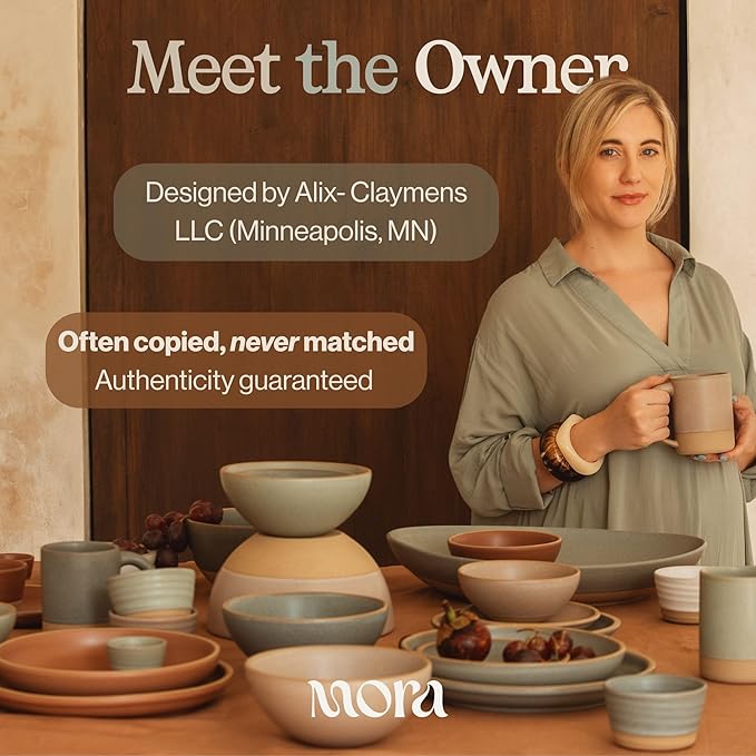 Mora Ceramics Tea Cup with Loose Leaf Infuser, Spoon and Lid 12 oz, Microwave and Dishwasher Safe Coffee Mug - Rustic Matte Ceramic Glaze, Modern Herbal Tea Strainer - Great Gift for Women, Terracotta