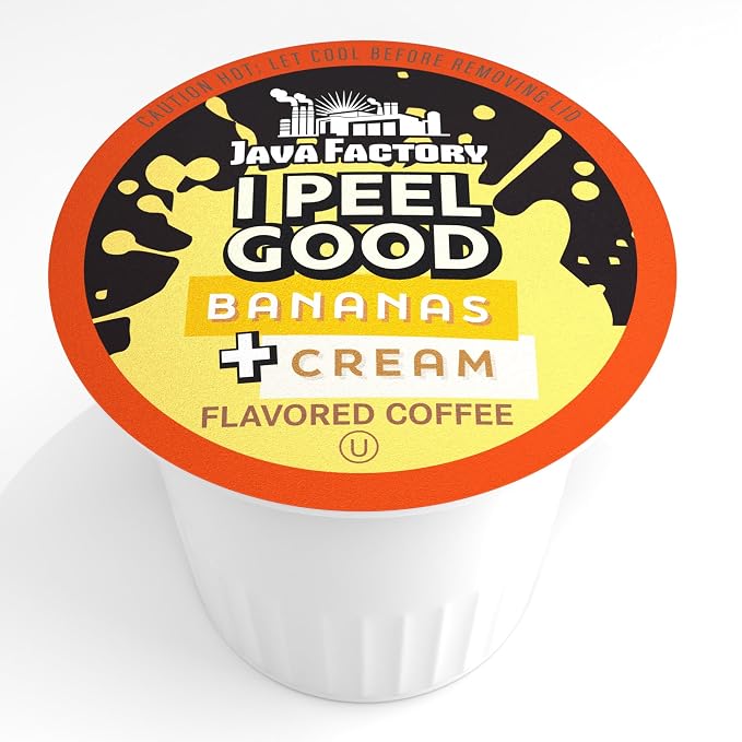 Java Factory Flavored Coffee Pods, I Peel Good Banana Cream, Compatible with K Cup Brewers, 80 Count