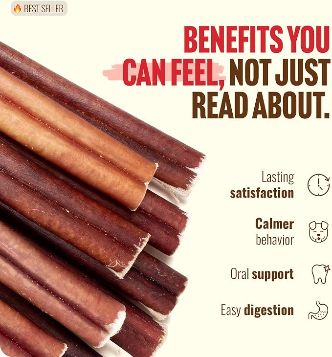 Natural Farm Odor Free Bully Sticks (7 Inch, 10 Pack), 100% Beef Pizzle Chews for Pups, Small and Medium Dogs - Fully Digestible & Best Natural Dental Treats to Keep Your Dog Busy & Happy
