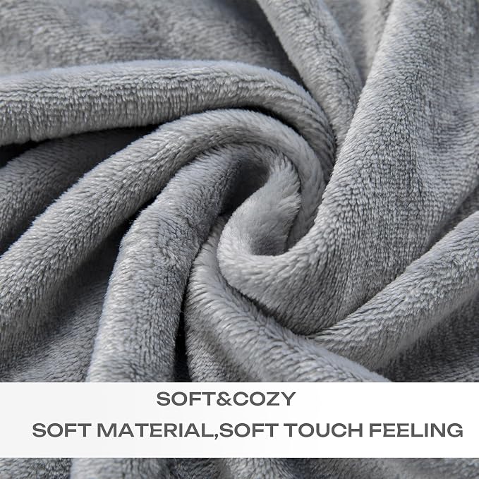 Grey Fleece Plush Throw Blanket 60"x80"for Couch Sofa Fuzzy Cozy Flannel | Super Soft Lightweight Microfiber Blanket for Bed Chair bedroom Home Decor All Season,Birthday Gifts for Women Mom Adult