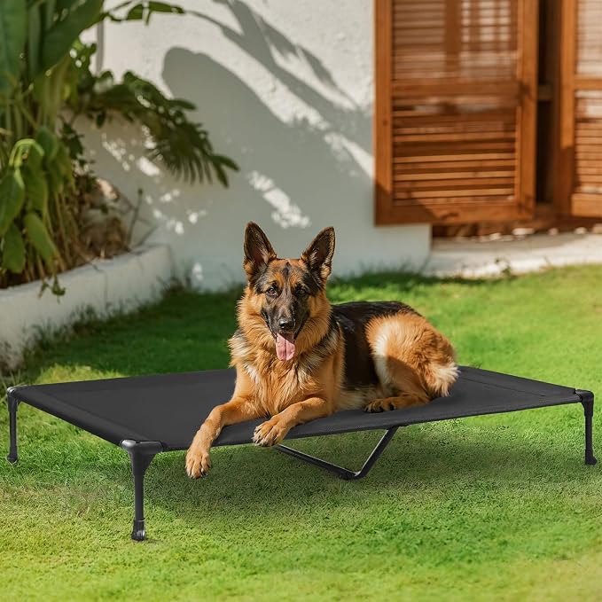 Veehoo Cooling Elevated Dog Bed, Portable Raised Pet Cot with Washable & Breathable Mesh, No-Slip Feet Durable Dog Cots Bed for Indoor & Outdoor Use, X Large, CWC1803-XL | Off-ground training platform, portable camping hammock, breathable mesh, easy to...