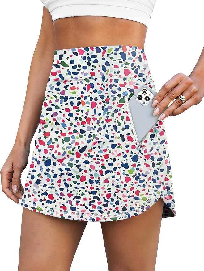 LouKeith Golf Skirts for Women Tennis Skirt with Zipper Pockets High Waisted Running Casual Athletic Skorts Built-in Shorts