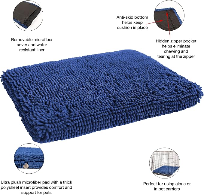 Dog Gone Smart Pet Products Dirty Dog Microfiber Cushion Pad - Bermuda Blue
