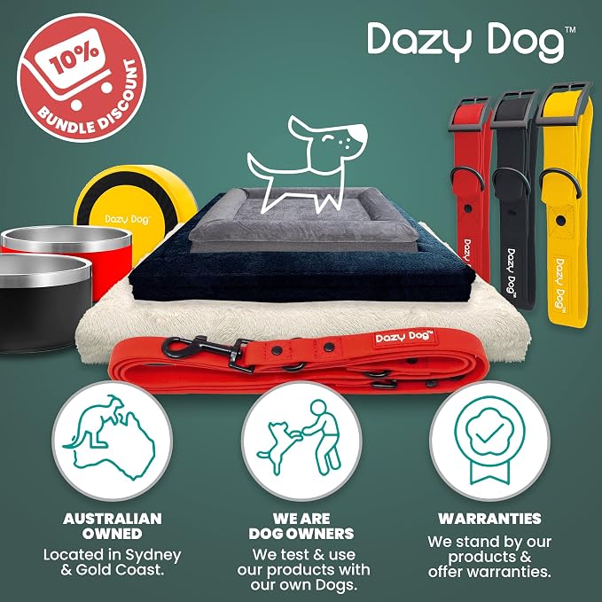 Dazy Dog Waterproof Durable Dog Collar, Odor Proof and Easy Clean TPU Collar, Stronger Than Biothane, Silicone, and Rubber, for Small, Medium, and Large Dogs (Large, Red)