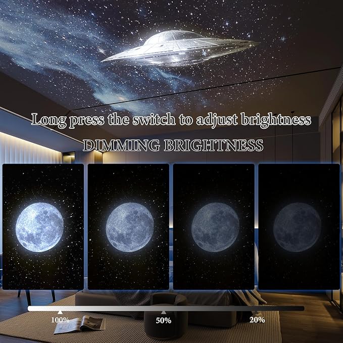 2-in-1 Galaxy Projector Night Light, USB Star Projector for Bedroom | 360° Adjustable Brightness Portable Galaxy Light Mini LED Wall Projection Lamp for Roof of Car & Tent Home Decor Gift,6 Films